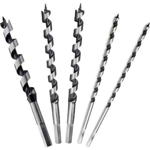 Hex Shank 5Pcs Carpenters Auger 230mm Auger Drill Bit Woodwork Hole Saw Spiral Wood Drilling for Furniture Cutter