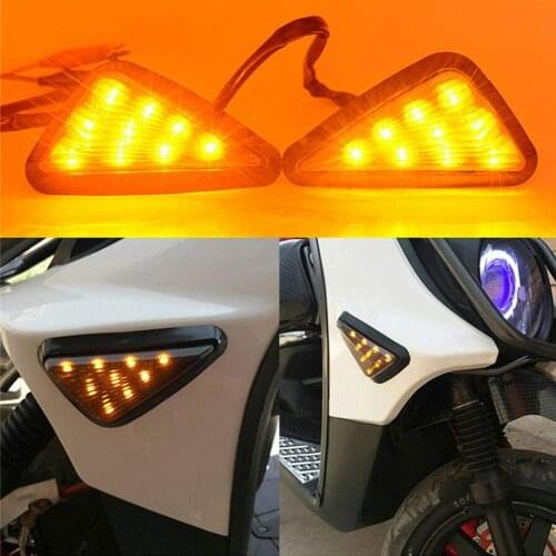 LED Turn Signals Indicator 12V Triangle Universal Motorcycle Amber LED Signal Lights Strobe Marker lights Turning Light 2pcs