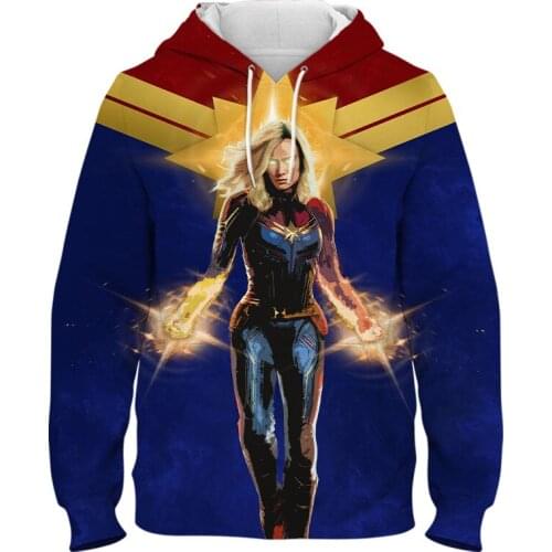 Captain Marvel Hooded sweatshirts New Mens clothing 3D Print Spring Autumn Fashion Women Hoodies Harajuku Kids Oversized hoodie