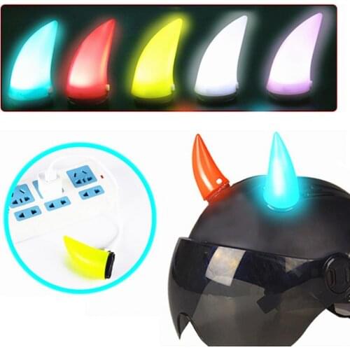 Bike Helmet Horn Quick-release Luminous Type-C Charging Helmet Decoration Horn Bicycle Motorcycle Helmet horns Accessories