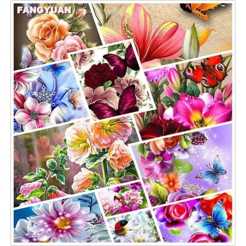 Bright Flower 5D Diy Diamond Painting Accessories Butterfly Full Drill Cross Stitch Kit Diamond Embroidery Mosaic Home Decor