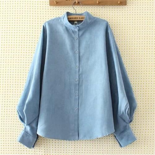 Spring Summer elegant long sleeve blouses women OL career collar cotton shirts tops ladies office business plus size work wear