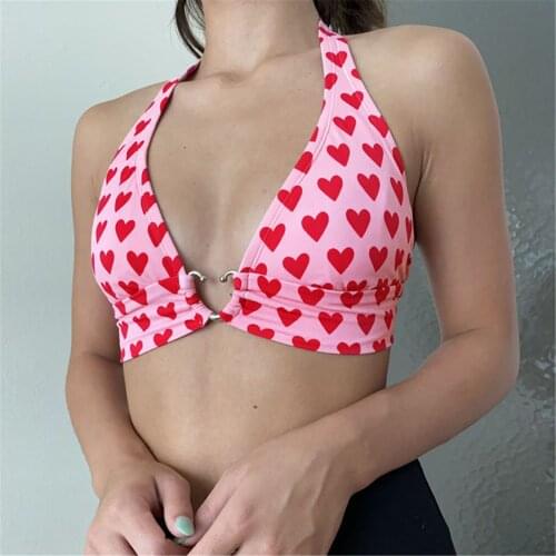 Y2k 90s Halter Lace Up V Neck Sleeveless Sexy Slim Kawaii Crop Top Backless Fashion Tank Tops Women For Summer