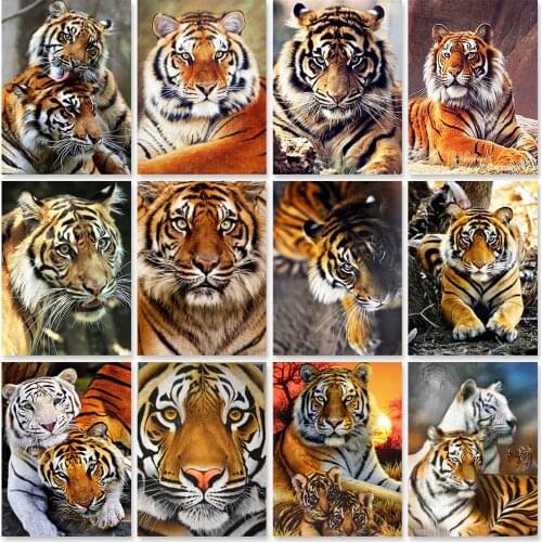 ZOOYA 5D DIY Diamond Painting Tiger Full Square Diamond Embroidery Animals Rhinestone Picture Diamond Mosaic Home Decor Gift