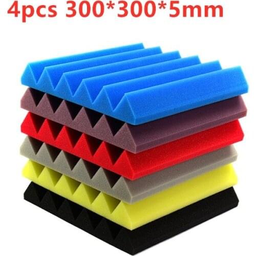 4pc 30x30x5cm Soundproofing Foam Sound Treatment Insulation Foam Pad Sponge Sound Insulation Board for KTV Studio Recording Room