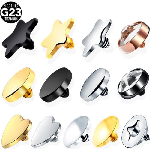 1pc G23 Titanium Micro Dermal Piercings Mirco Dermal Top Micro Dermal Anchor Skin Diver Hide in Surface Piercings Body Jewelry