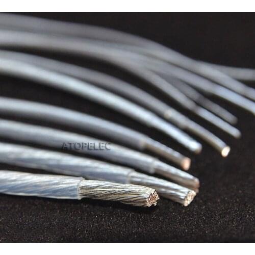 10M Silver Plated FEP Wire High Purity OFC Copper Cable HiFi Audio Speaker Headphone DIY 10/11/13/14/15/18/20/22/24/26/28/30 AWG