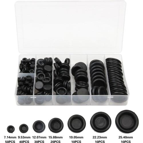 170Pcs/lot Rubber Grommet Firewall Hole Plug Retaining Ring Black Car Electrical Wire Gasket Kit For Cylinder Valve Water Pipe