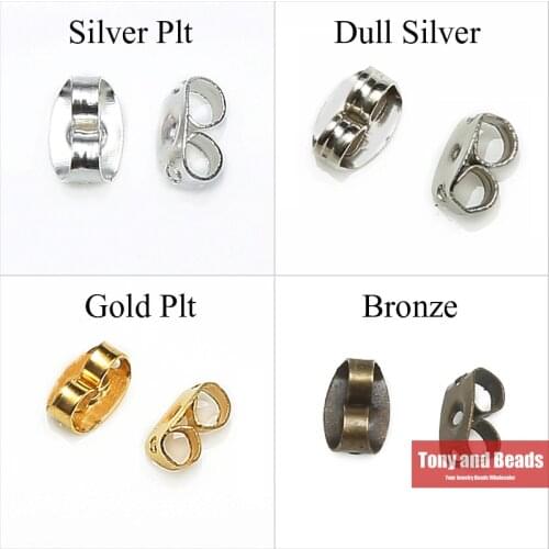 200Pcs=1Lot!)Jewelry Earring Finding Earrings Back Stoppers Charms 6x4x3MM Gold,Silvers,Bronze EF7