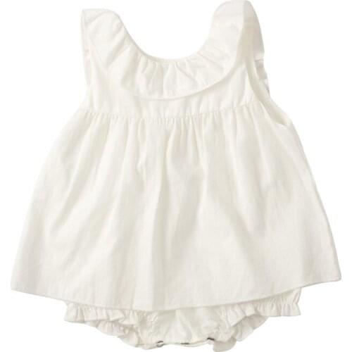 2021 Infant Baby Sleeveless Romper Toddler KidsSolid Print Rompers Dress Kids Girls Jumpsuit Newborn Clothes