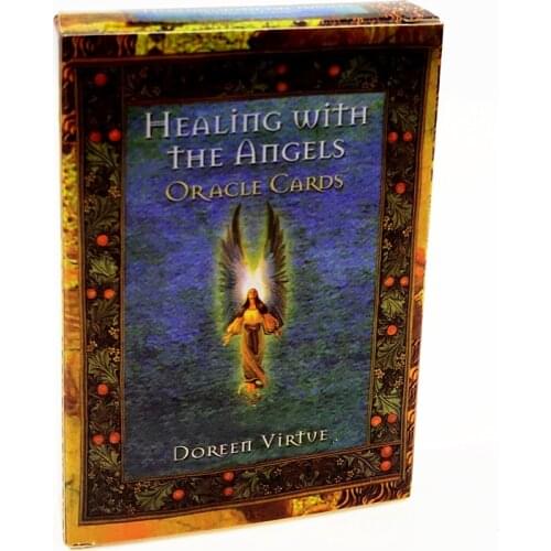 44pcs Healing With The Angels Oracle Cards Guidance Divination Fate Board Game Tarot Deck Cards For Family Party Game Lovers
