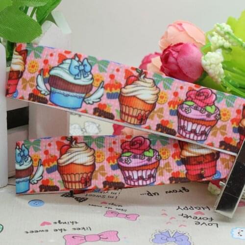 7/8'' Free shipping cupcake cartoon grosgrain ribbon hair bow diy party decoration wholesale OEM 22mm B193