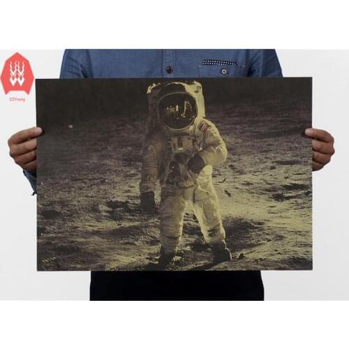 The Apollo 11 moon landing vintage poster retro kraft paper adornment movie posters wall stickers home decor 51*35CM