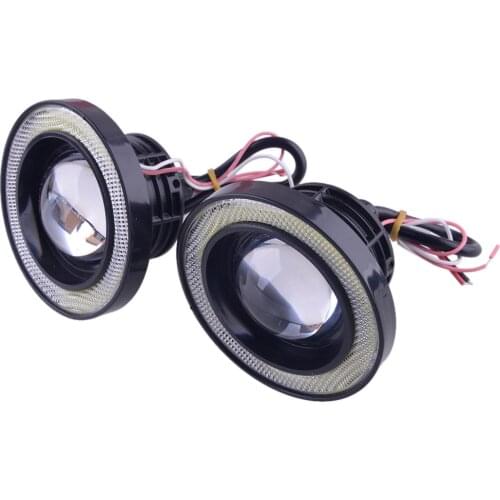 2pcs Car Universal 12V 30W 1200LM White Round COB LED Fog Light Angel Eye Halo Ring DRL Lampl