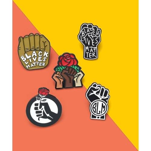 Black man raised unity fist alloy brooch pins Black lives matter badge enamel backpack lapel pin Badge Jewelry Gifts for Friends
