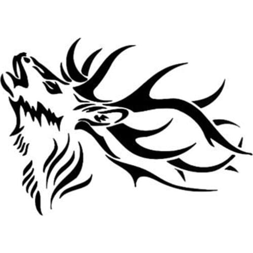 Black/Sliver Adult Male Deer Vinyl Car Styling Animal Cool Vinyl Outdoor Hunting Car Sticker C114