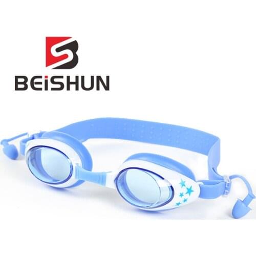 Childrens HD Waterproof and Anti-fog Swimming Goggles Comfortable with Conjoined Earplugs Goggles
