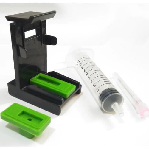 3in1 Ink Refill Tool Cartridge Clip Snap Fill Clamp Absorption-DIY CISS Kits With 10ML Syringe Needles For HP