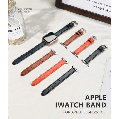 Leather strap iWatch 40 mm 44 mm small waist lady leather hand band for Apple Watch 42 mm 38 mm series 2 3 4 5 6 SE Bracelet