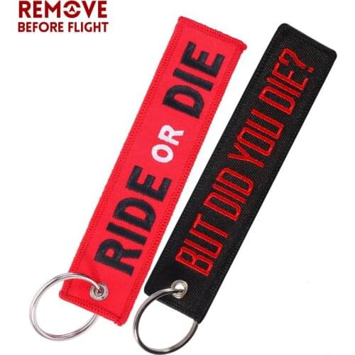 2 PCS Fashion Trinket Keychain for Cars Cool Emboridery Key Fobs Key Chains Chaveiro Ride or Die Freedom Key Tag