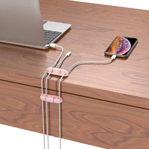 3pcs 4 Hole Desktop Wire Bracket Strong Bonding Rope Holder Cable Clamp For USB Cable For Power Cord Date Cable Organizer