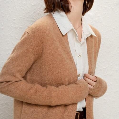 2021 Spring Winter/ Autumn New Fashion Cashmere Cardigan Womens Long Sleeve Knitted Jacket Coat S-XXL Sweater Standard