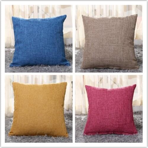 2021 Solid Color Linen Pillow Cover Bedroom Living Room Cushion for Home Decor Sofa Car Chair Pillowcase 45x45 40X40 30X50 50X50