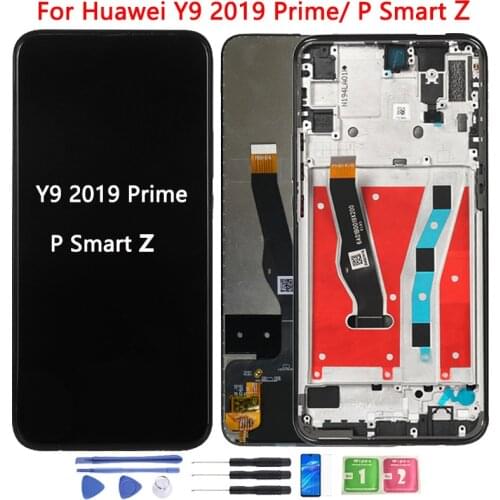 Original P Smart Z LCD For Huawei Y9 2019 Prime LCD Display With Frame STK-LX1 Touch Screen Digitizer Assembly 6.59 inch LCD