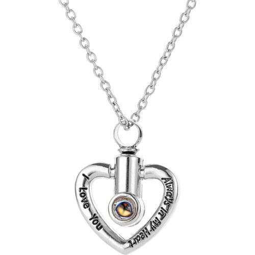 Projection heart Necklace Love Shape Prendant Necklace 100 Languages Projection Chain Necklace For Women Wedding Gifts