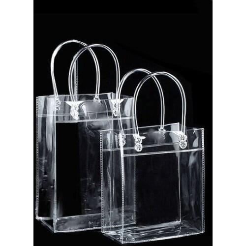 Plastic Pvc Gift Bags With Button/Without Button Waterproof Swimming Bags Transparent Bag Sports Travel Storage Bag Holders Dec