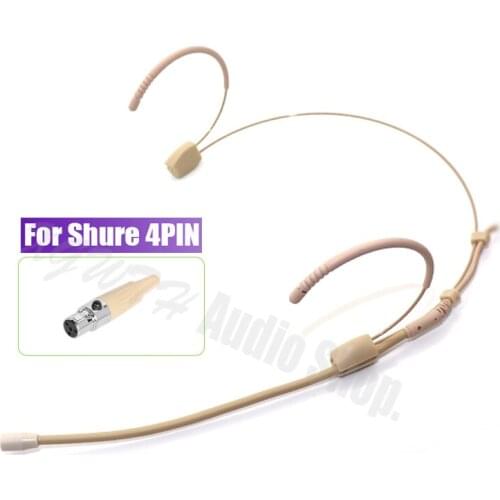 Professional Mini Ear Hanging Headset Headworn Microphone for Shure Wireless Microphone System Skin Color Mini XLR More Plug