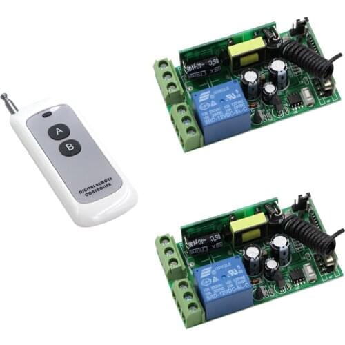 New Product AC85V 110V 220V 250V 1CH 10A RF Radio Remote Control Switch 2pcs Receivers & 2 Button Transmitter Smart Home Switch