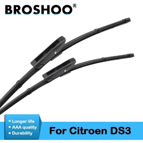 BROSHOO Car Clean The Windshield Wiper Blade Natural Rubber For Citroen DS3 2009 2010 2011 2012 2013 2014 2015 2016 Accessories