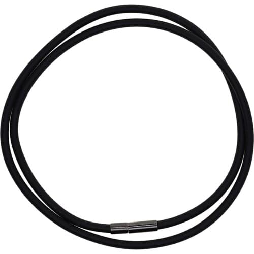 Wide 3mm Copper Black Rubber Cord Rope Necklace Chain(45cm/50cm/55cm) with Clasp