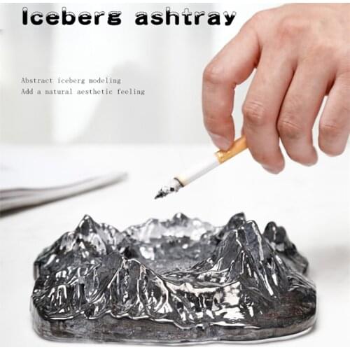 Glass Crystal Ashtray Home Creative Mountain Model Portable Ashtray Living Room Desktop Decoration Smoking Accessories