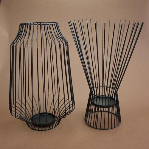 PINNY Traditional Chinese Iron Candles Stand Modern Candle Holders Candlesticks Home Decoration Accessories Lanterne Metal