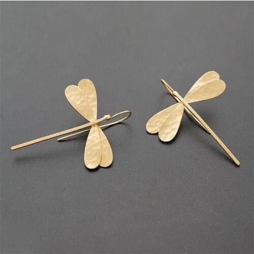 Dragonfly Simple Earrings For Women Gold Silver Color Insect Elegant Exquisite Womens Hook Earring Female Jewelry Gift Party