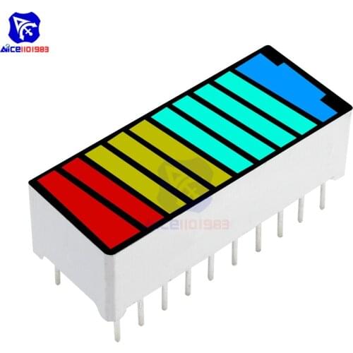 Diymore 10PCS/Lot 10 Segment 4 Color LED Digital Display 18650 Battery Capacity Level Indicator Module