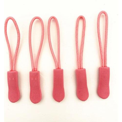 10pcs Pink zipper PU zipper handle injection zipper PCV Drawstring head