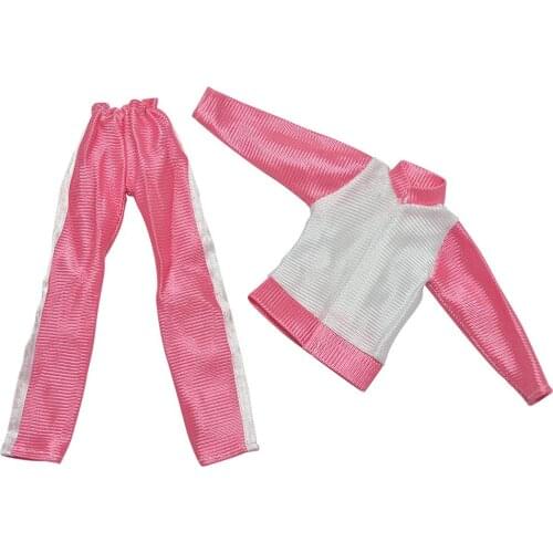 2 Pcs/Set NEW fashion Doll Clothes Suit For Dolls Coat Pants For Wholesale Pink Color