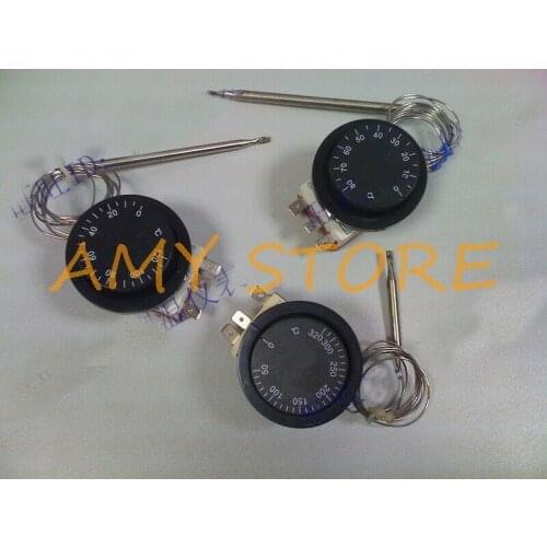 1Pc 250V 20A 3Pin Terminal ProbeTemperature Control Knob Switch Capillary Thermostat 0-40C50C80C90C120C 150C 200C 320C -30C~+30C