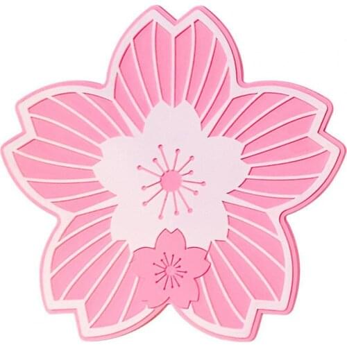 80% Hot Sale Place Mat Elastic Heat Insulation Silicone Flower Shape Smooth Dinner Mat Elastic Flower Shape Cup Mat for Kitchen