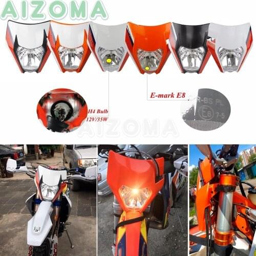 Dirt Bike Motocross Headlight For EXC XCF SX F SMR XC-W EXC-F 2015-19 Enduro Supermoto Off-road Headlamp Motorcycle H4 Bulb