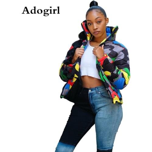 Winter Colorful Camouflage Jacket Coat Fashion Turtleneck Shorts Womens Down Jacket Warm Man Parka Couple Wear PLus Size S-3XL
