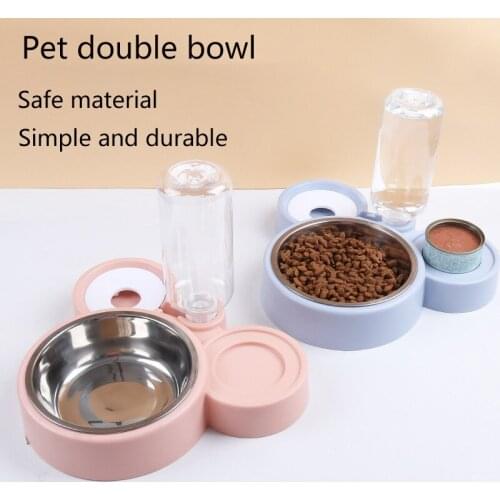 3-in-1 Pet Feeder Automatic Drinking Fountain Cat Bowl Puppy Feeding Kitten Water Dispenser Food Container Tableware Accessories