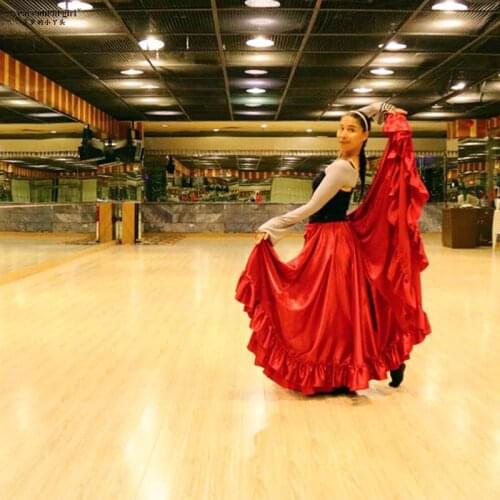 Flamenco Skirt Tribal Belly Dance Satin With Border FH1-17