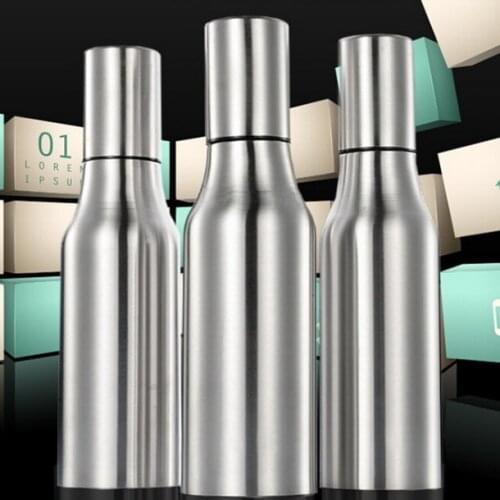 500ML Leakproof oiler soy sauce bottle spill prevention creative kitchen stainless steel oil herb tools with lid