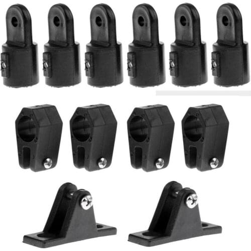 12 Packs Boat Nylon Fittings Hardware Set 7/8" Black for 3 Bow Bimini Top
