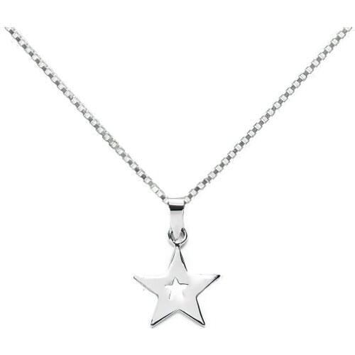 Star Pendant in 925 silver. Comfortable jewel for daily use. Adjustable in various sizes