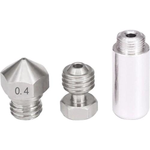 MK10 All Metal Hotend Kit M7 Nozzle 0.4mm Micro Swiss stainless steel Aluminum throat connector Conversion for 3D printer parts